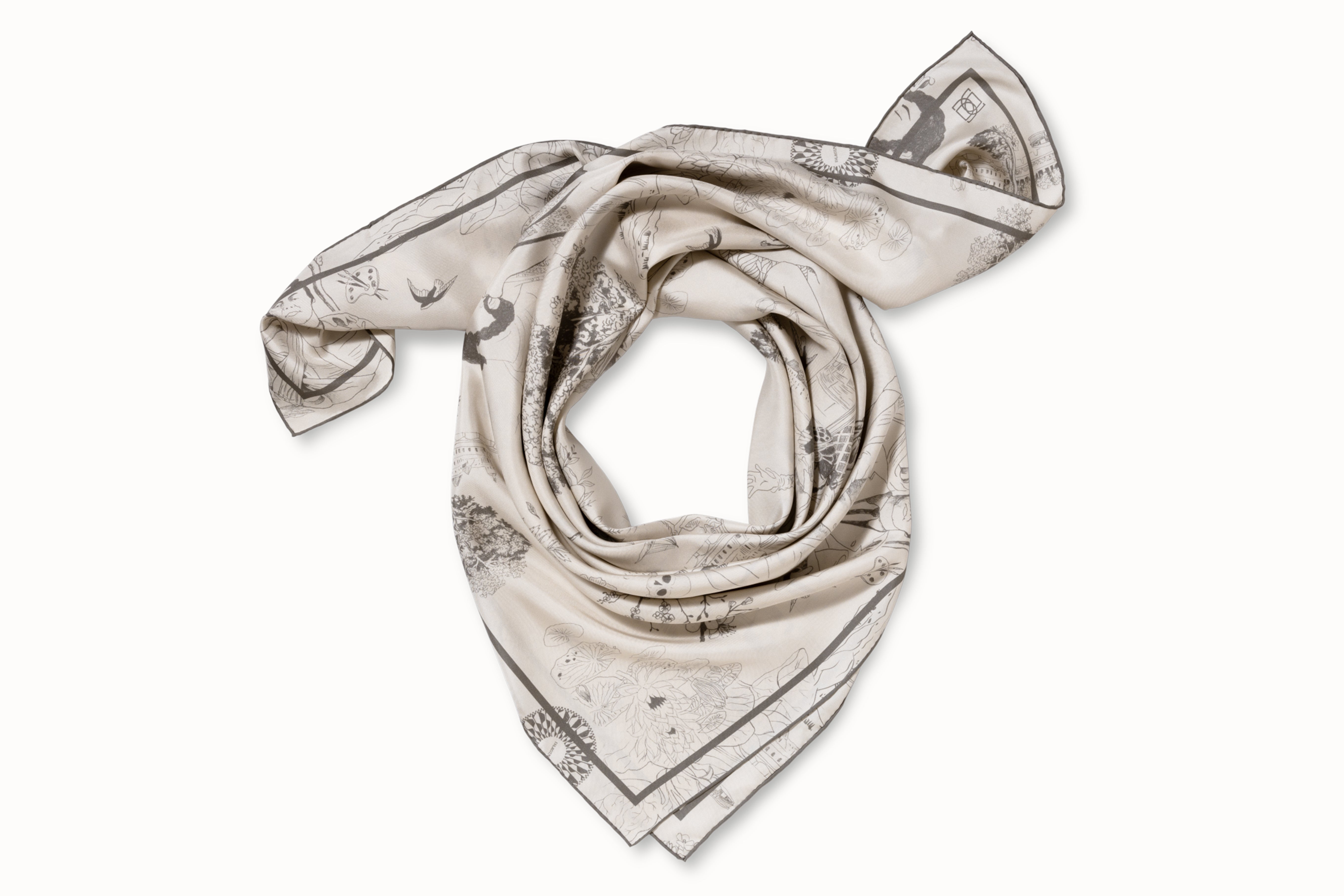 Modern Love scarf in Pewter, rolled