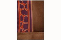 close up of Brown Giraffe silk wrap design